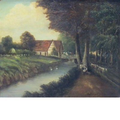 Lot 12 - British School 19th Century Along the Canal...