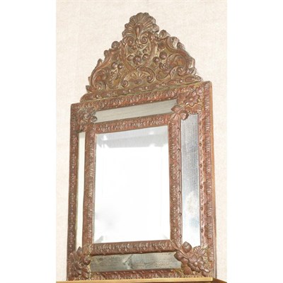 Lot 267 - Spanish Baroque Style Metal Mirror Height 26...