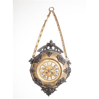 Lot 544 - Neoclassical Style Metal Wall Clock Height 24...