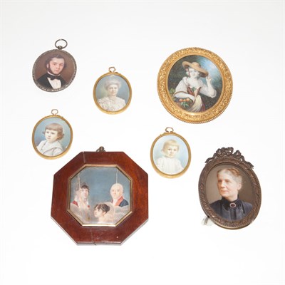 Lot 361 - Group of Portrait Miniatures Approximately...