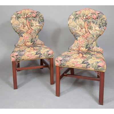 Lot 280 - Pair of Georgian Style Mahogany Side Chairs