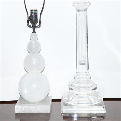 Lot 475 - Quartz Lamp Height 14 1/2 inches; And an...