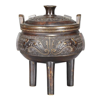 Lot 104 - Chinese Bronze Ding Late Ming Dynasty/ early...