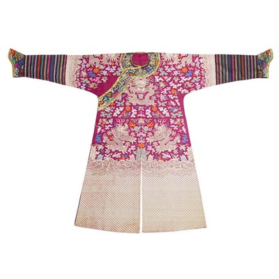 Lot 229 - Chinese Purple Ground Silk Robe Late 19th...