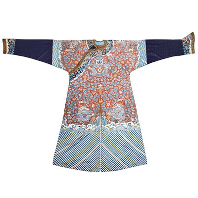 Lot 230 - Chinese Silk Robe 19th Century Embroidered in...