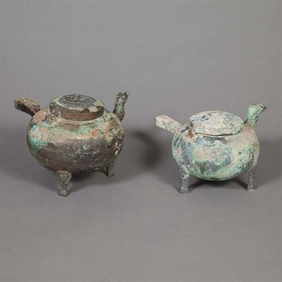 Lot 24 - Two Chinese Bronze He Eastern Zhou/Warring...