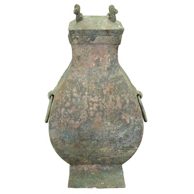 Lot 54 - Chinese Bronze Covered Hu-Form Vase Han...