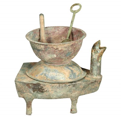 Lot 91 - Chinese Bronze Cooking Vessel Han Dynasty The...