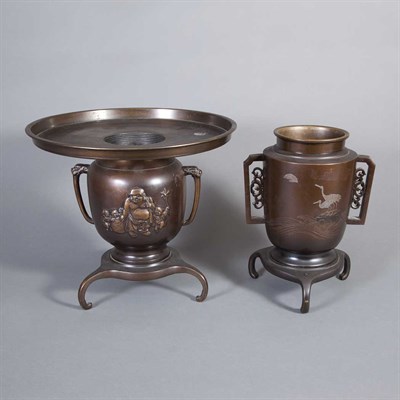 Lot 4 - Two Japanese Bronze Vases Meiji period, early...