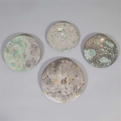 Lot 98 - Group of Four Chinese Bronze Mirrors Tang...