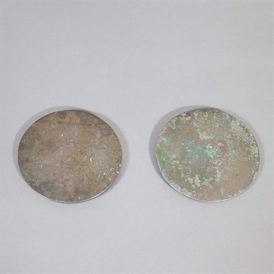 Lot 56 - Two Chinese Silvered Bronze Mirrors Tang...