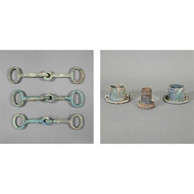 Lot 233 - Pair of Chinese Bronze Chariot Fittings;...