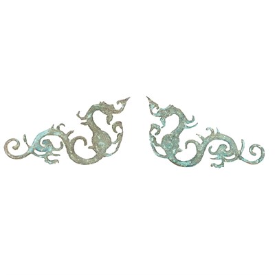 Lot 85 - Pair of Chinese Bronze Appliques Warring...