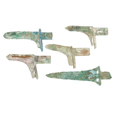 Lot 83 - Group of Five Bronze Axe Heads Han Dynasty...