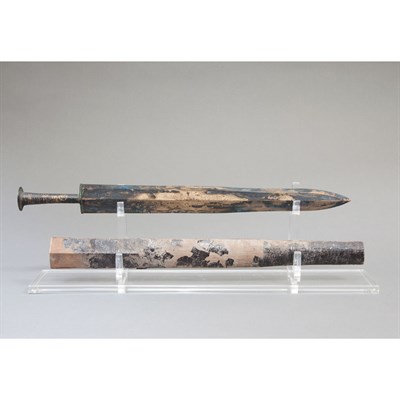 Lot 37 - Chinese Bronze Sword and Sheath Warring States...