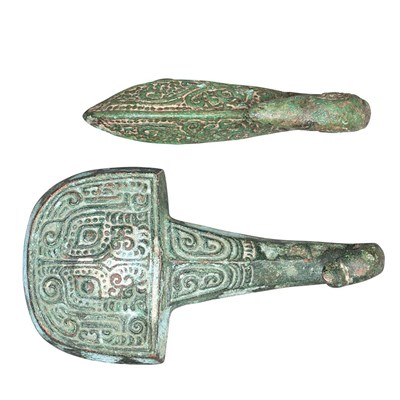 Lot 72 - Two Chinese Bronze Belt Hooks Warring States...
