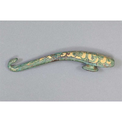 Lot 49 - Chinese Gold Inlaid Bronze Belt Hook Han...
