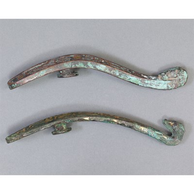 Lot 44 - Two Chinese Bronze Belt Hooks Zhou Dynasty...