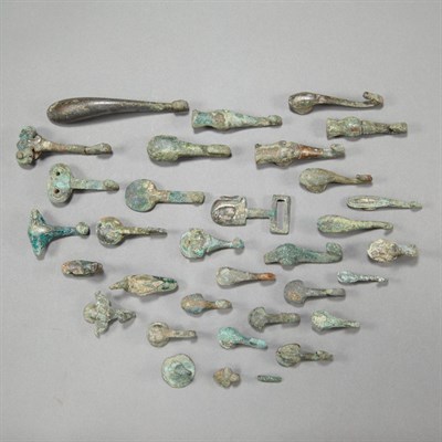 Lot 79 - Group of Thirty Chinese Bronze Belt Hooks Han...