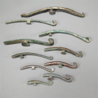 Lot 240 - Group of Ten Chinese Bronze Belt Hooks