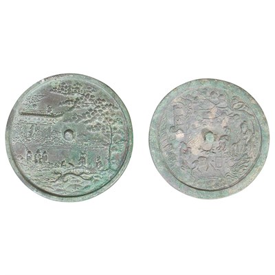 Lot 101 - Two Chinese Bronze Mirrors Song Dynasty Each...