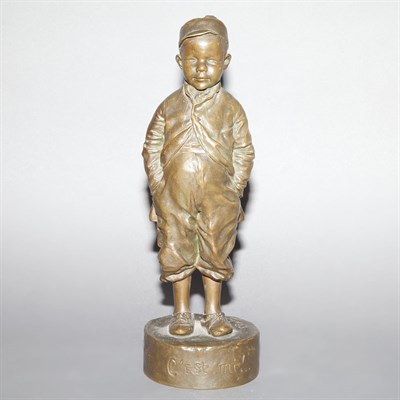 Lot 381 - Bronze Figure of a Boy Titled C'est Mi! Cast...