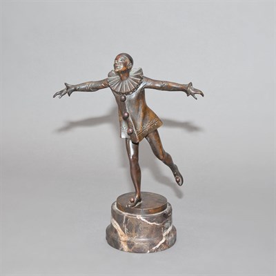 Lot 438 - Bronze Figure of Pierrot Cast from a model by...