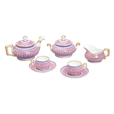 Lot 106 - Russian Gilt-Decorated Porcelain Tea Service...