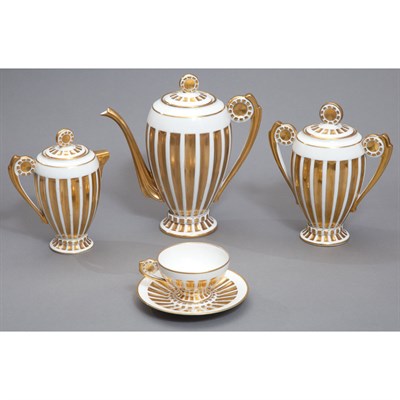 Lot 99 - Limoges Gilt Decorated Porcelain Tea Service...