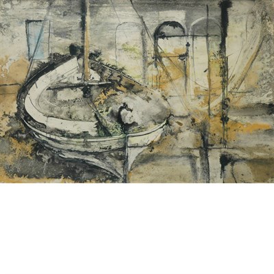 Lot 112 - William Thon American, 1906-2000 Boat at Corfu...