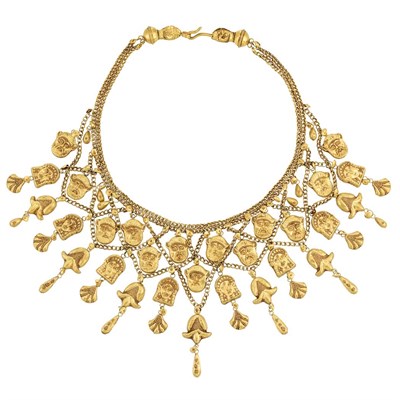 Lot 52 - Antique High Karat Gold Bib Necklace