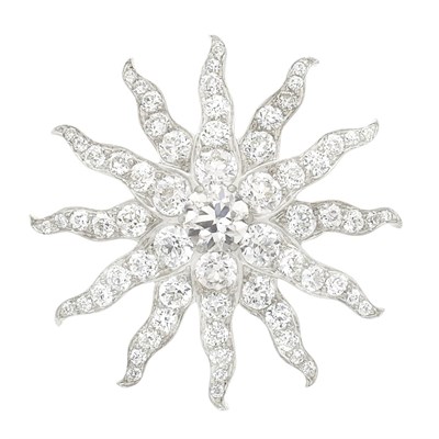 Lot 563 - Antique Platinum, Gold and Diamond Pendant-Brooch, Tiffany & Co.