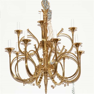 Lot 559 - Neoclassical Style Brass Twelve-Light...