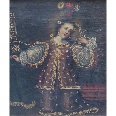 Lot 152 - Spanish Colonial School 19th Century Lady...