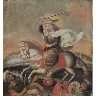Lot 153 - Spanish Colonial School 19th Century A Crusade...