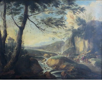Lot 24 - Manner of Gaspard Dughet Travelers in an...