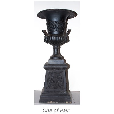 Lot 426 - Pair of Neoclassical Style Black Painted Iron...