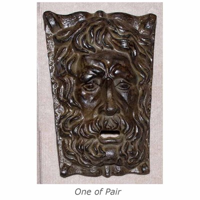 Lot 413 - Pair of Iron Face-Form Lacques Height 15 inches.