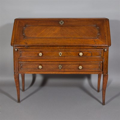 Lot 156 - Continental Transitional Style Walnut Slant...