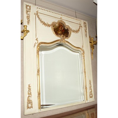 Lot 251 - Louis XV Style Painted and Gilt-Wood Trumeau...