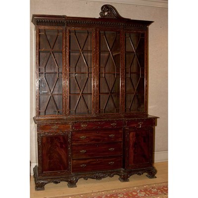 Lot 419 - George III Style Mahogany Secretary Bookcase...