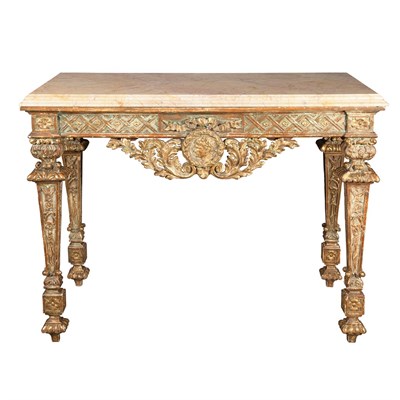 Lot 304 - Continental Baroque Style Parcel Gilt Console...