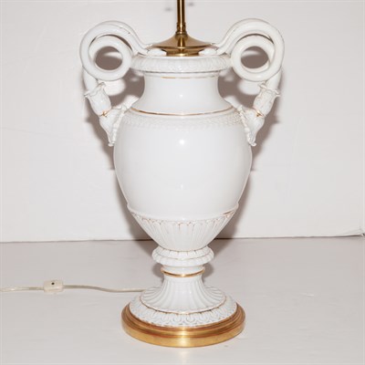 Lot 246 - Continental Porcelain Urn-Form Lamp Probably...