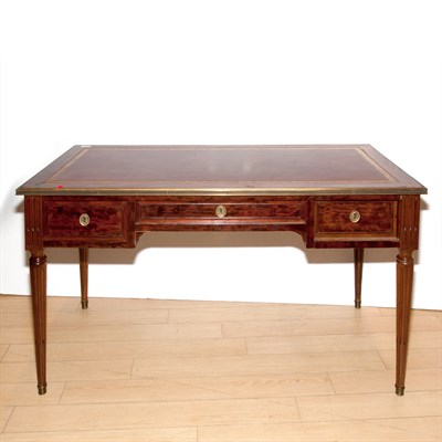 Lot 280 - Louis XVI Style Brass Bound Mahogany Bureau...