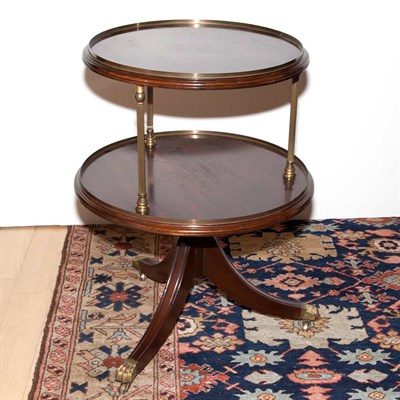 Lot 528 - Regency Style Brass and Mahogany Two-Tier Side...