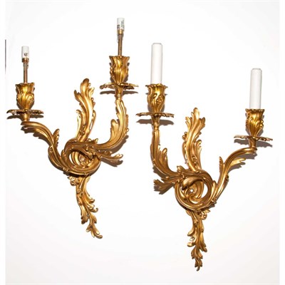 Lot 180 - Set of Four Louis XV Style Gilt-Metal...