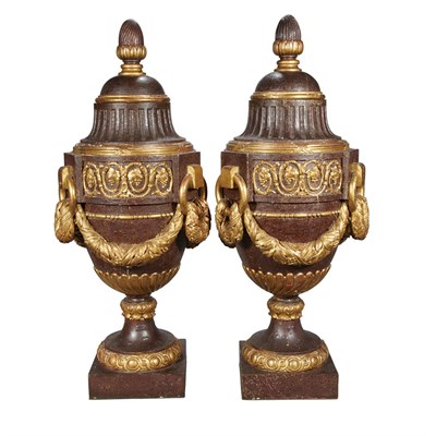 Lot 412 - Pair of Neoclassical Faux Painted and Parcel...