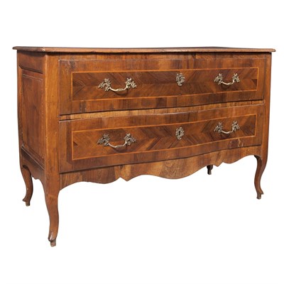 Lot 445 - Italian Rococo Walnut and Rosewood Commode...