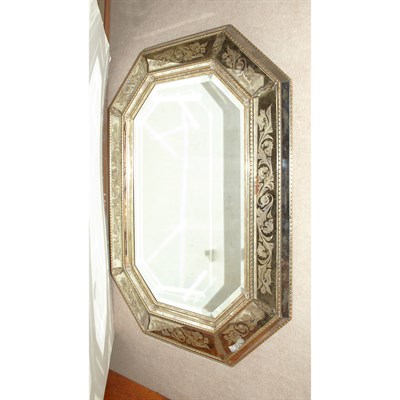 Lot 391 - Pair of Venetian Style Mirror Framed Mirrors...