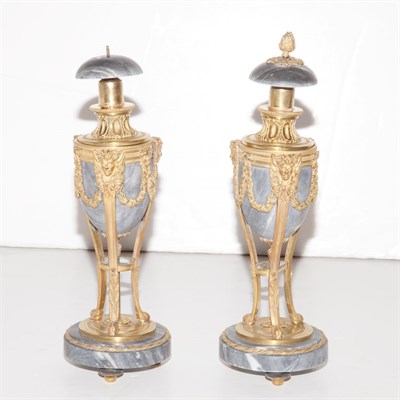 Lot 335 - Pair of Louis XVI Style Gilt-Bronze and Marble...
